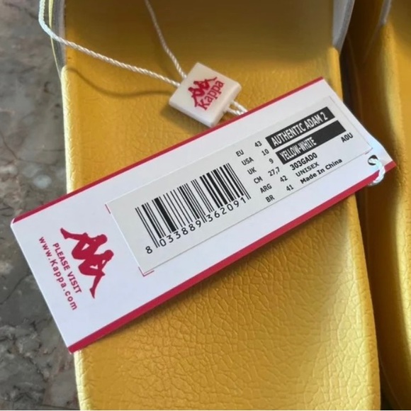 Kappa Slide Sandals Women’s 10 Men’s 8 Yellow - Picture 4 of 8